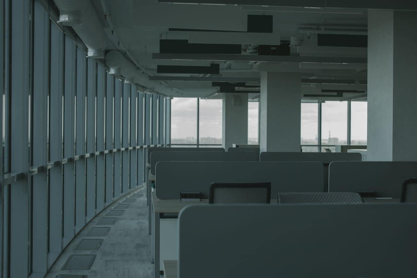 An open-plan office floor